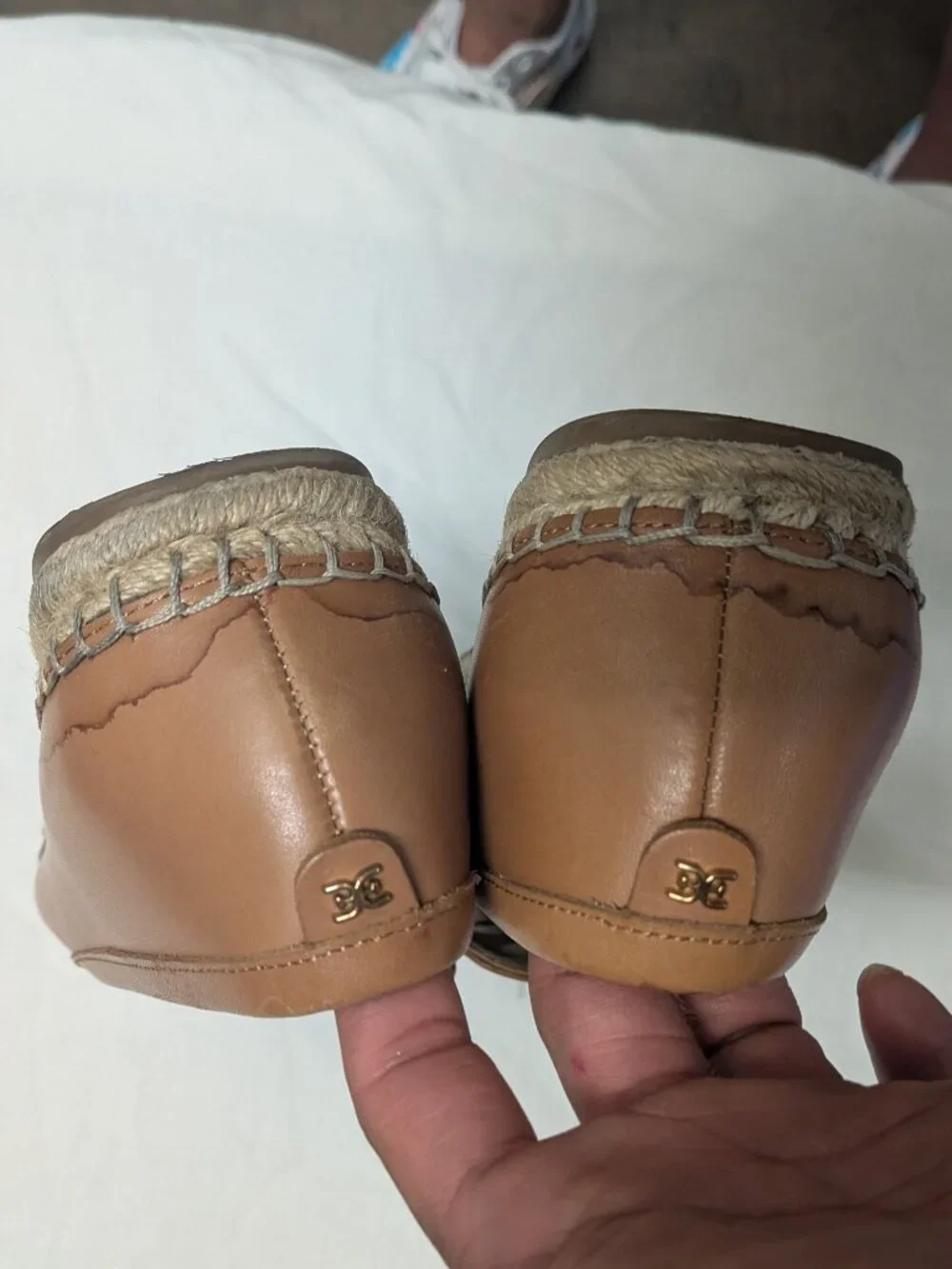 Sam Edelman Men's Tan Leather Espadrille Penny Loafers